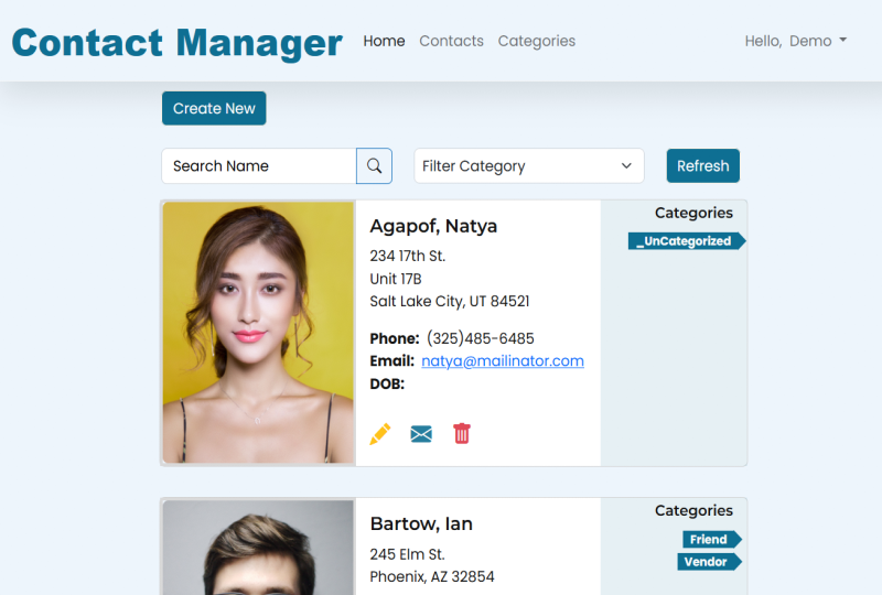 contact manager project